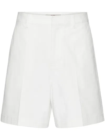 Valentino V Detail Cotton Bermudas In White