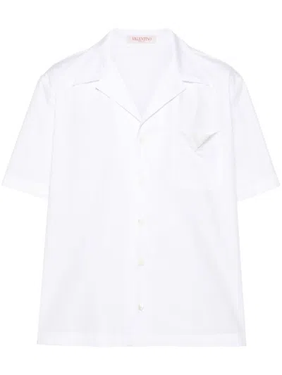 Valentino V Detail Cotton Shirt For Men In White