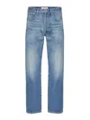 Valentino Rockstud Cotton Denim Jeans In Lavado Oscuro
