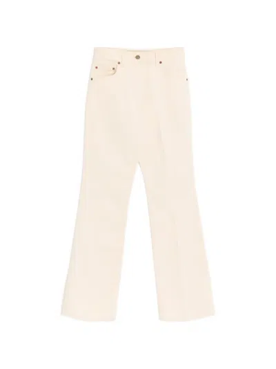 Valentino V-detail Jeans In Neutral