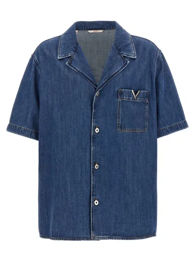 Valentino V Detail Shirt In Blue
