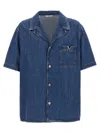 Valentino Shirt With Metallic V Detail In Blue