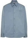 Valentino Nylon Shirt Jacket With Rubberised V Detail In Blue