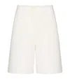 Valentino Vlogo Silk Shorts In White