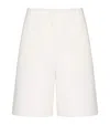 Valentino Vlogo Silk Shorts In White