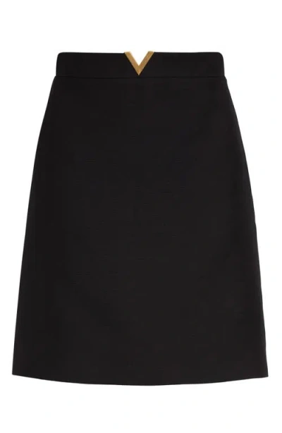 Valentino V-detail Solid Crepe Couture Miniskirt In Multi