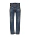 Valentino V-detail Straight-leg Jeans In Black