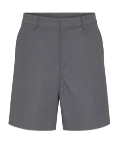 Valentino V-detail Stretch Bermuda Shorts In Gray