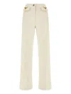 Valentino V-shaped Pocket-detail Jeans In Neutral