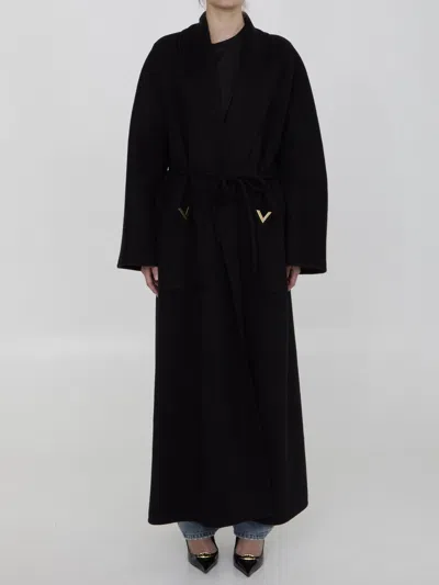 Valentino V Gold Coat In Black