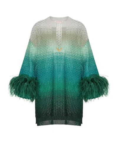 Valentino V Gold Gradient-effect Minidress In Multicolor