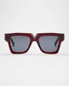 Valentino V-gold I Acetate Square Sunglasses In Bdxblk