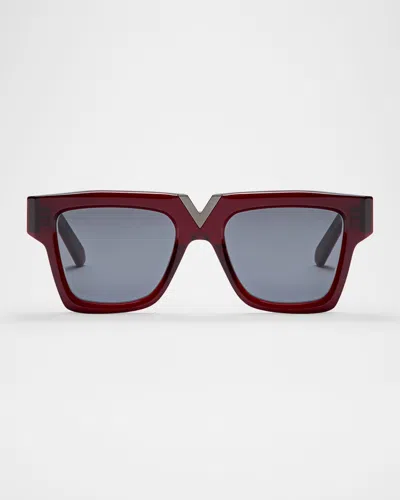 VALENTINO GARAVANI V-GOLD I ACETATE SQUARE SUNGLASSES