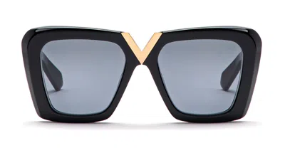 VALENTINO GARAVANI V-GOLD-II - BLACK / GOLD SUNGLASSES