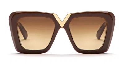 Valentino V-gold-ii - Fondant Brown / Gold Sunglasses