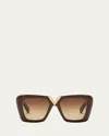 Valentino V-gold Ii Acetate Butterfly Sunglasses In Brown