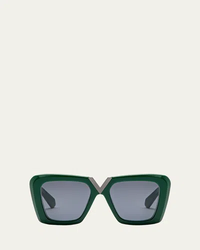 Valentino V-gold Ii Acetate Butterfly Sunglasses