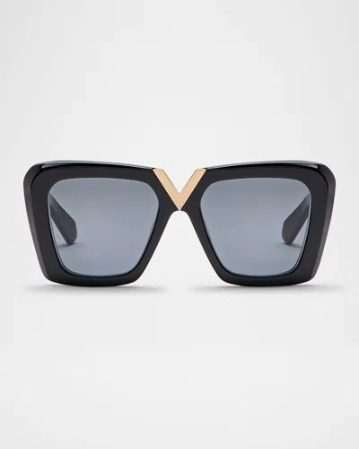 VALENTINO GARAVANI V-GOLD II ACETATE BUTTERFLY SUNGLASSES