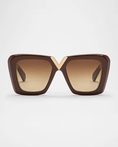 VALENTINO V-GOLD II ACETATE BUTTERFLY SUNGLASSES