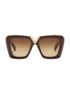 Valentino V-gold Ii Acetate Butterfly Sunglasses In Fondant Brown