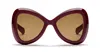 Valentino V Gold Iii Sunglasses In Burgundy