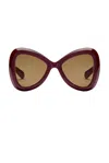 Valentino V Gold Iii Sunglasses In Bordeaux