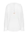 Valentino V Gold Poplin Top In White