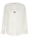 Valentino V Gold Poplin Top