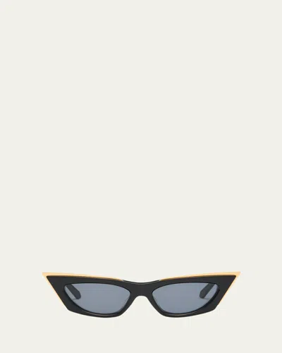 Valentino V-goldcut I Cat-eye Acetate & Titanium Sunglasses In Black