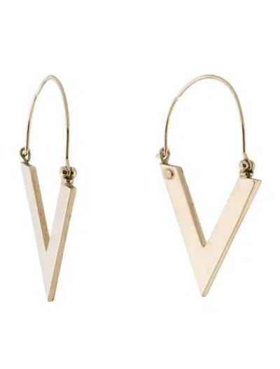 Pre-owned Valentino Garavani V Hoop Earrings In Multi