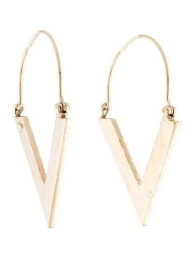 Pre-owned Valentino Garavani V Hoop Earrings In Multicolor