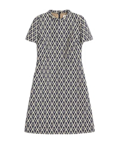 VALENTINO VALENTINO ALL-OVER PATTERNED SHORT-SLEEVED MINI DRESS