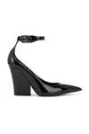 Valentino Vlogo Lockette 105 Patent Leather Wedges In Nero