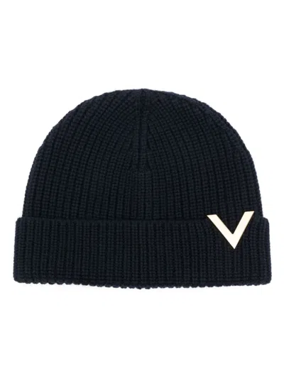 Valentino Garavani V-logo Beanie In Black
