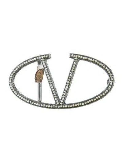 Pre-owned Valentino Garavani Valentino V Logo Belt Buckle
