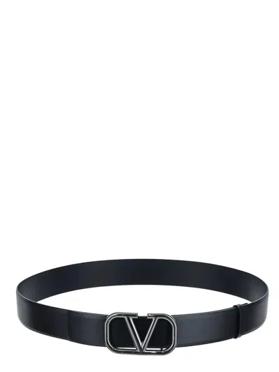 Valentino Garavani Black Leather Belt