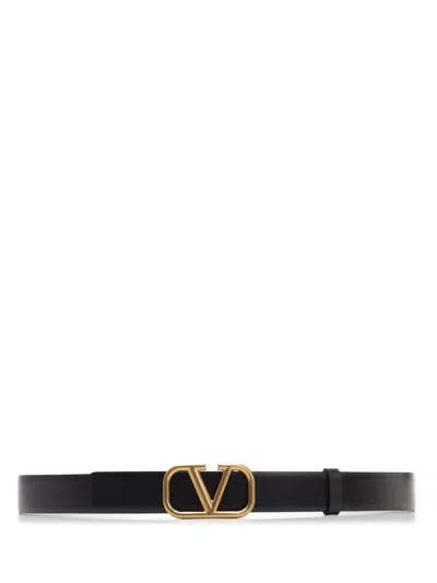 Valentino Garavani V Logo Belts Black