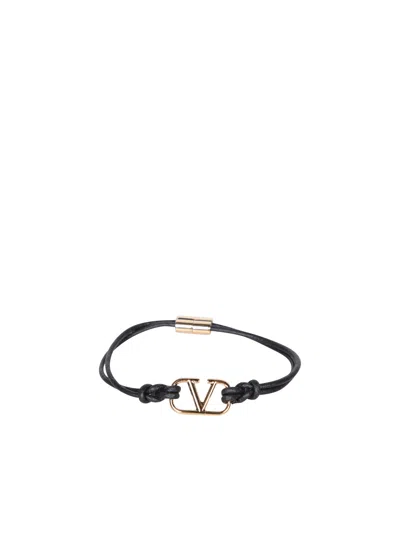 Valentino Garavani V Logo Black Bracelet