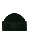 Valentino V Logo Cashmere Lace Beanie In Green
