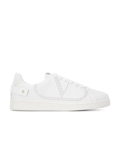 Valentino Garavani V Logo Casual Sports Shoes In White