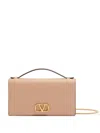 Valentino Vlogo Leather Wallet On Chain In Brown