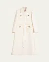 Valentino Mantel Aus Drill Double Frau Elfenbein 50 In Ivory