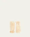 Valentino Women's Natural Glove With Golden Logo Lace In Byg Betulla Oro