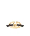Valentino V-logo Cotton Bracelet In Yellow