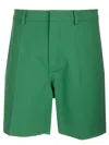 Valentino "canvas Bermuda Shorts With V Detail" In Verde