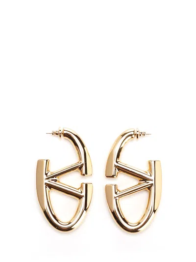 Valentino Garavani V Logo Earrings In Gold