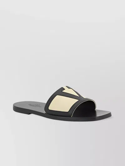 Valentino Garavani V Logo Flat Sole Open Toe Sandals
