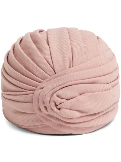 Valentino Garavani Rigid Wool-blend Turban In Cve Rose Mist Oro