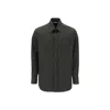 Valentino Snap-up Overshirt In Stretch Nylon In Black