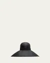 Valentino Garavani V-logo Large Brim Hat In 9pd Nero Nero Antique Brass